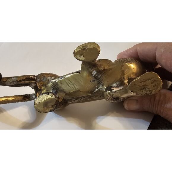 Solid BRASS Roaring Prowling Hungry LION Mid-century Vintage 9 Inches - Picture 7 of 8